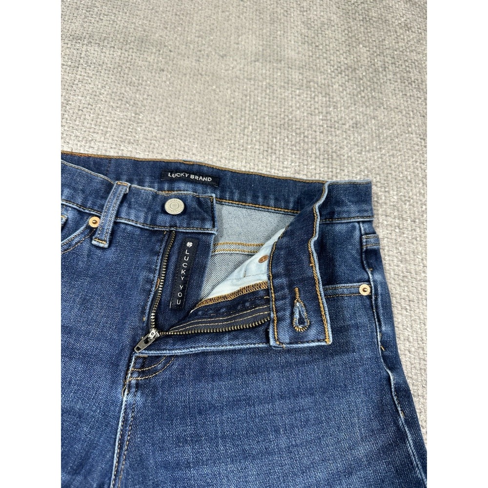 Lucky Brand Jeans Womens 28x26 Blue Ava Mid Rise Crop Mini Boot Raw Hem Read - Picture 7 of 14